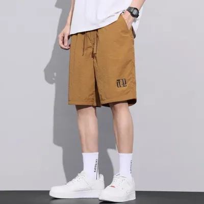 Men'S Fashion Casual Summer Solid Color Thin Quick-Drying Loose Shorts