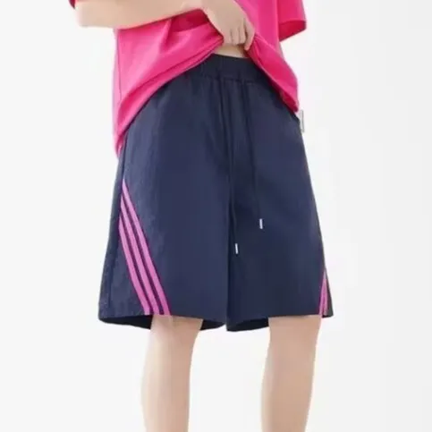 Men Fashion Casual Summer Three Stripes Quick-Drying Breathable Loose Shorts
