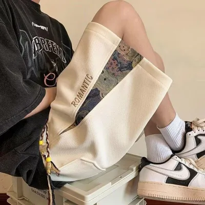 Men'S Fashion Casual Summer Embroidery Loose Shorts