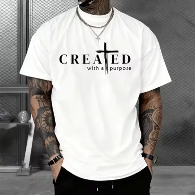 Men Fashion Casual Summer Printed Short-Sleeve T-Shirt