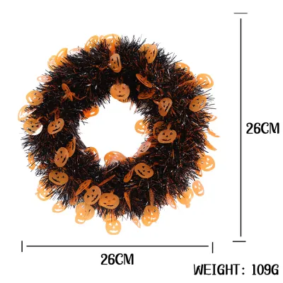 Simulation Halloween Wreath Rattan Ring Pendant Home Courtyard Decoration