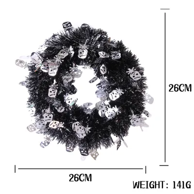 Simulation Halloween Wreath Rattan Ring Pendant Home Courtyard Decoration