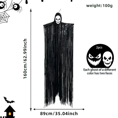 Halloween Decor Props Diy Tassel Giant Ghost Pendan Ornament