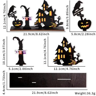 Halloween Wooden Crafts Castle Desktop Decoration