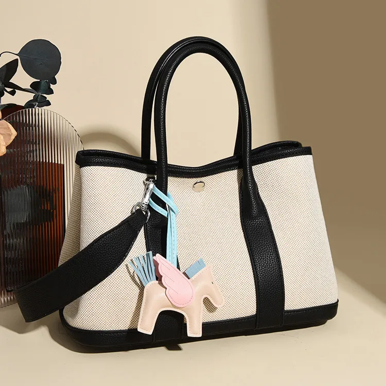 Women Fashion Casual Color Contrast Handbag