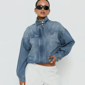 Women Vintage Collar Denim Jacket