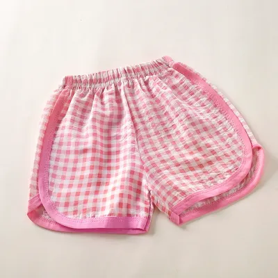 Kids Boys And Girls Fashion Casual Summer Thin Plaid Loose Shorts