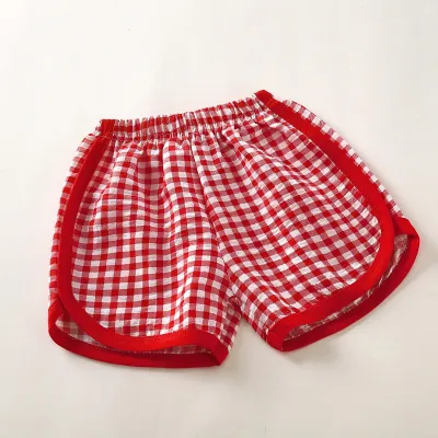 Kids Boys And Girls Fashion Casual Summer Thin Plaid Loose Shorts