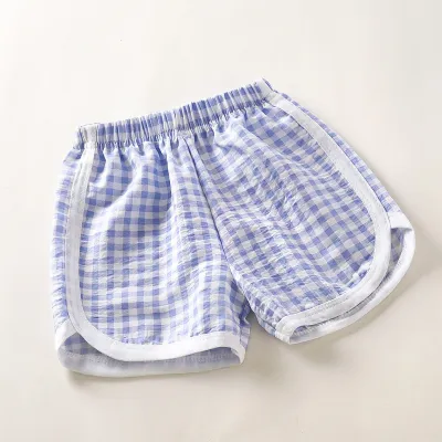 Kids Boys And Girls Fashion Casual Summer Thin Plaid Loose Shorts