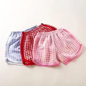 Kids Boys And Girls Fashion Casual Summer Thin Plaid Loose Shorts