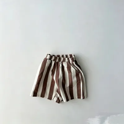 Kids Baby Boys And Girls Fashion Casual Stripe Cotton Loose Shorts