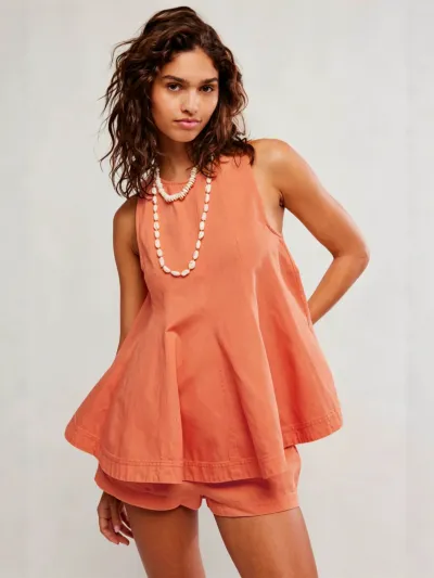 Women Fashion Casual Sleeveless Top And Shorts Denim Two-Piece Set