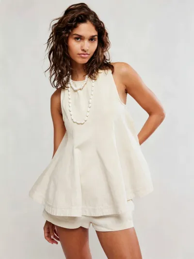 Women Fashion Casual Sleeveless Top And Shorts Denim Two-Piece Set