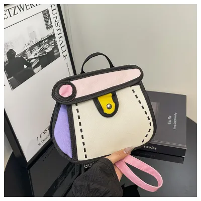Cartoon Cute Color Matching Chain Messenger Bag