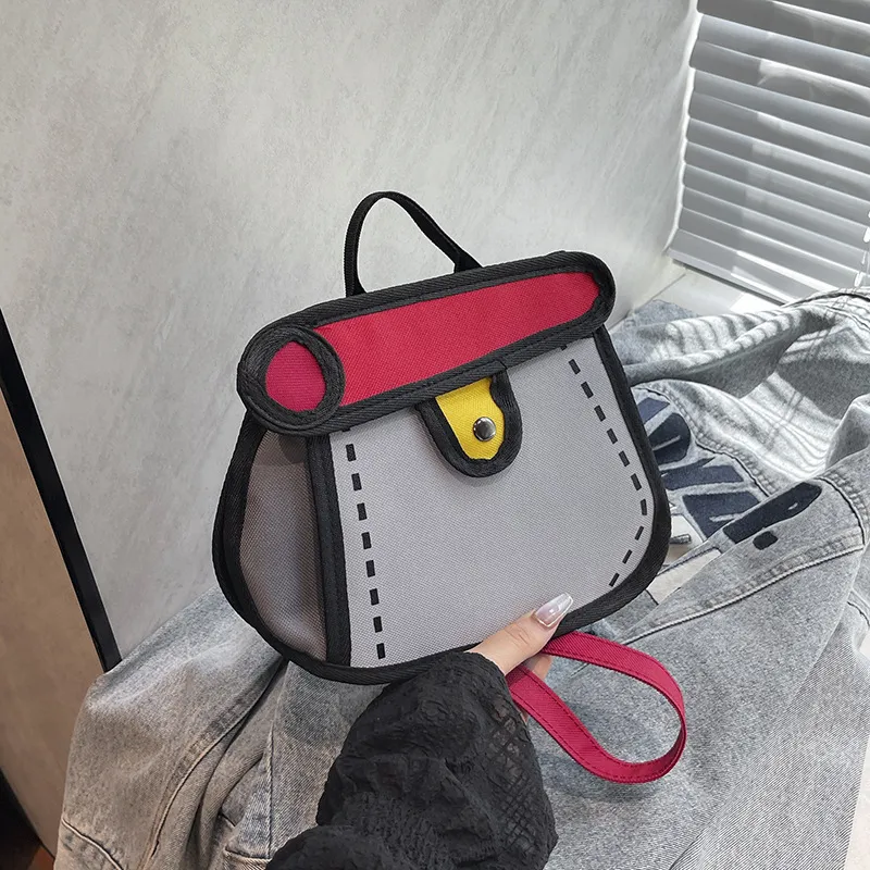 Cartoon Cute Color Matching Chain Messenger Bag