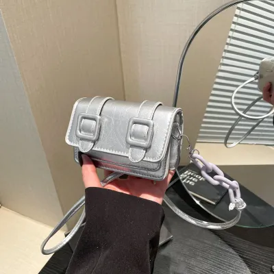 Fashion Solid Color Flip Mini Crossbody Bag
