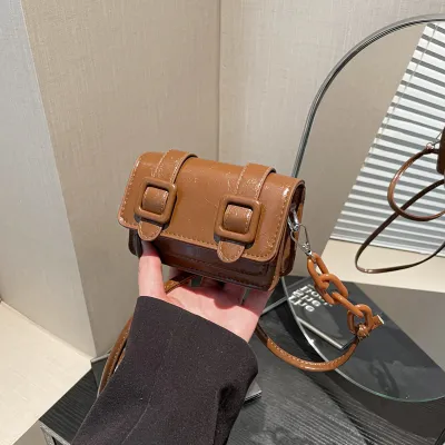 Fashion Solid Color Flip Mini Crossbody Bag