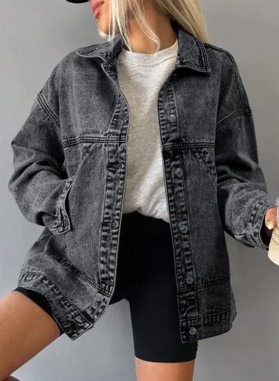 Women Fashion Loose Denim Jacket