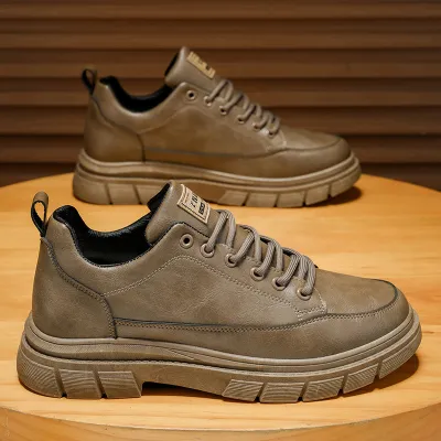 Men'S Fashion Casual Spring And Autumn Low-Top Leather Soft-Soled Workwear Shoes