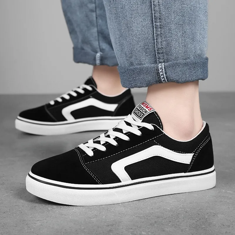 Men Fashion Casual Spring Lace-Up Flat Canvas Shoes