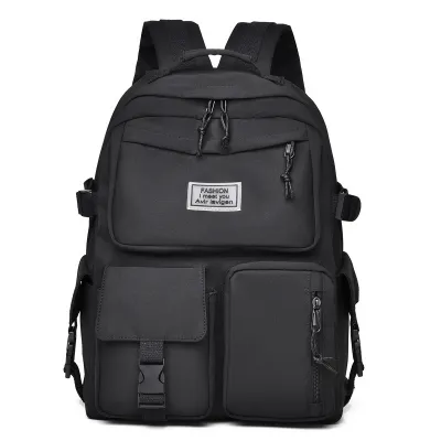 Men Fashion Casual Solid Color Large Capacity Backpack