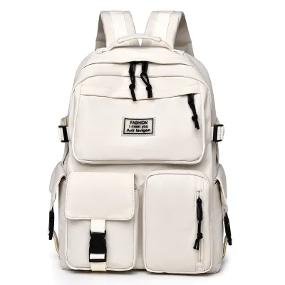 Men Fashion Casual Solid Color Large Capacity Backpack