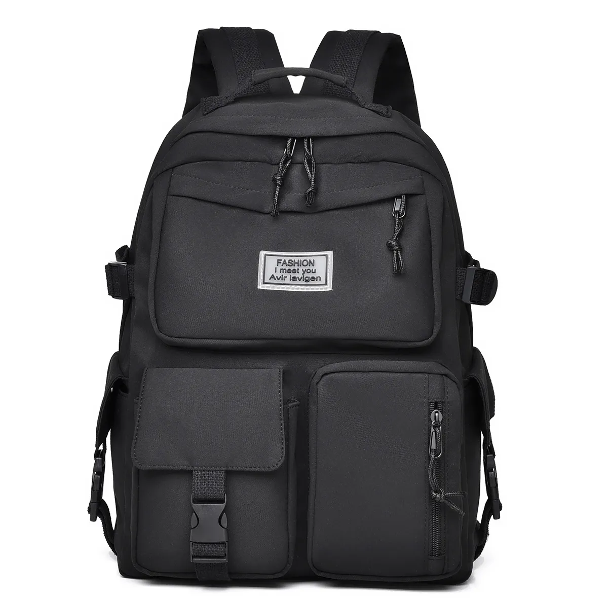 Men Fashion Casual Solid Color Large Capacity Backpack