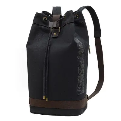Men'S Fashion Casual Canvas Denim Bucket Drawstring Backpack