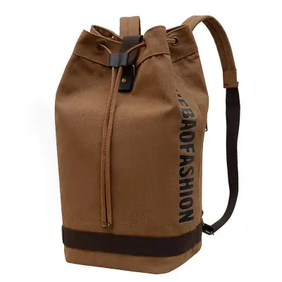 Men'S Fashion Casual Canvas Denim Bucket Drawstring Backpack
