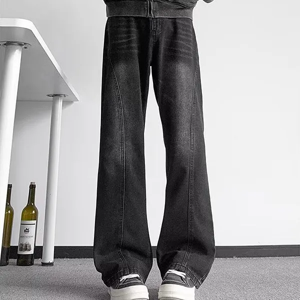 Men'S Fashion Casual Simple Loose Bootcut Jeans