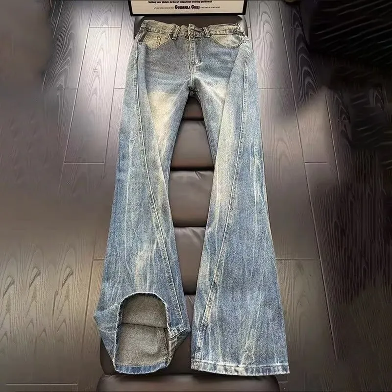 Men'S Fashion Casual Washed Straight Leg Jeans