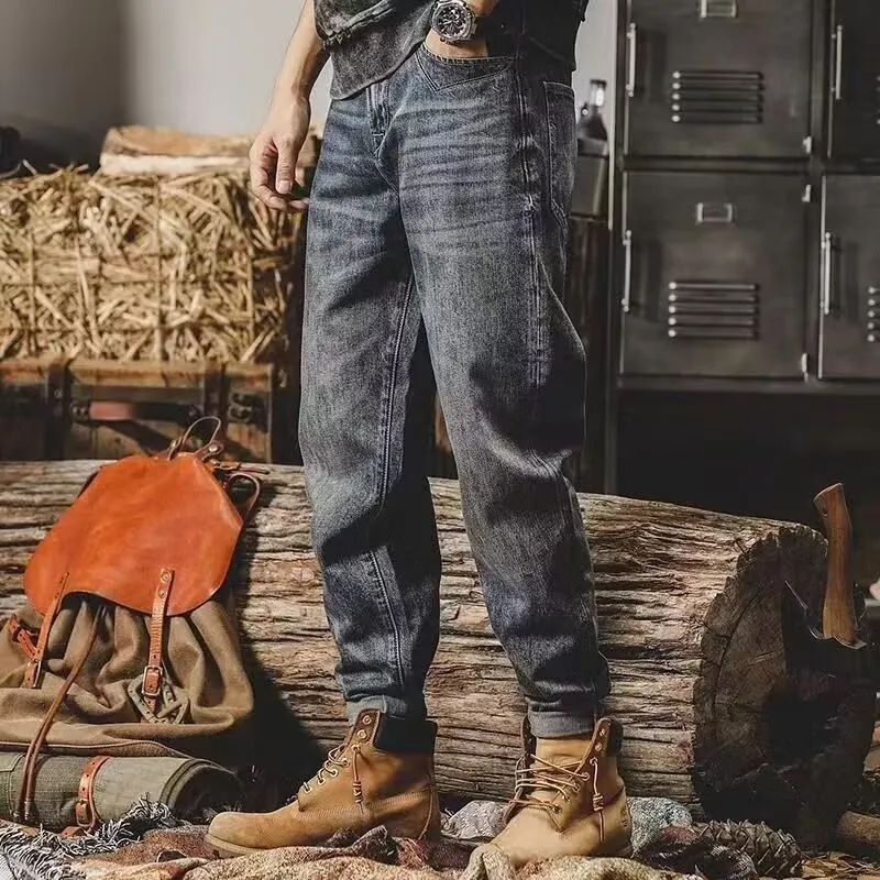 Men'S Fashion Casual Autumn Loose Straight Jeans