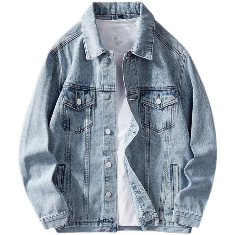 Men'S Fashion Casual Simple Spring And Autumn Loose Denim Jacket