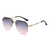 Gold Frame, Gray And Pink Lenses
