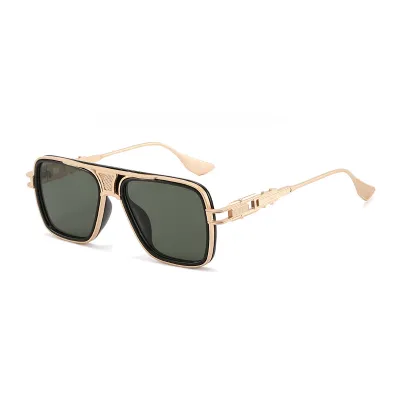Men Fashion Square Driving Metal Sunglasses