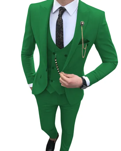 Men'S Fashion Casual Business Vest Coat Pants Suit Three-Piece Set