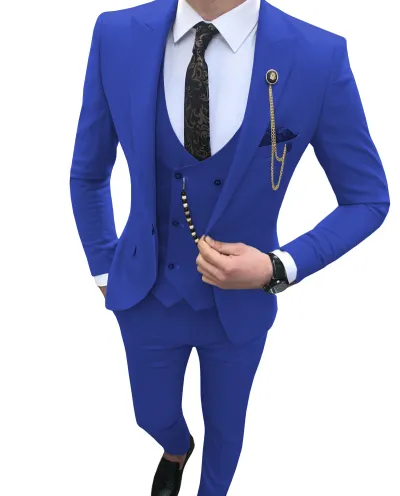 Men'S Fashion Casual Business Vest Coat Pants Suit Three-Piece Set