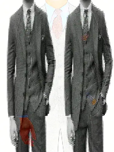Men'S Fashion Casual Business Slub Woolen Herringbone Vest Coat Pants Suit Three-Piece Set