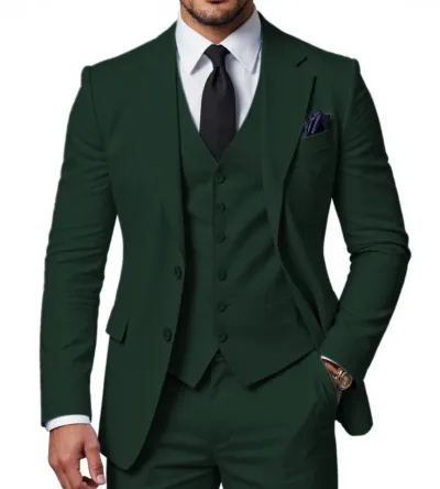 Men'S Fashion Casual Business Vest Coat Pants Suit Three-Piece Set