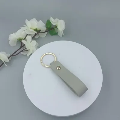 Solid Color Pu Leather Keychain Pendant Hanging Ring