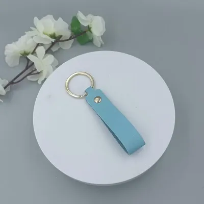 Solid Color Pu Leather Keychain Pendant Hanging Ring