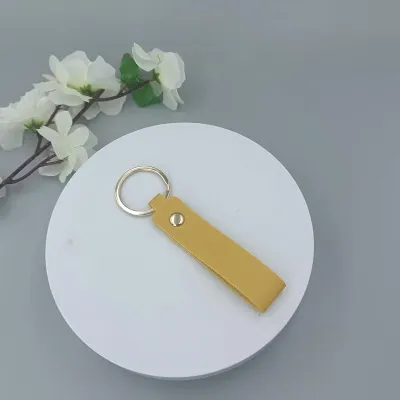 Solid Color Pu Leather Keychain Pendant Hanging Ring