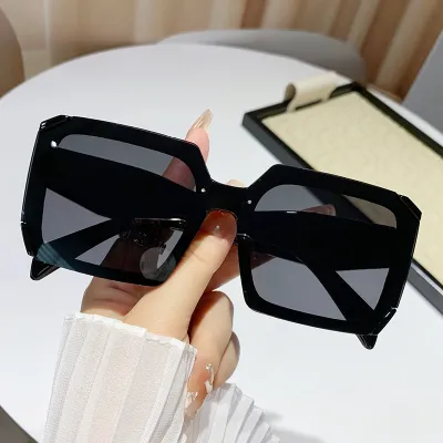 Women Fashion Square Large Frame Anti-Uv Sunglasses