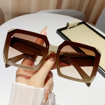 Women Fashion Square Large Frame Anti-Uv Sunglasses