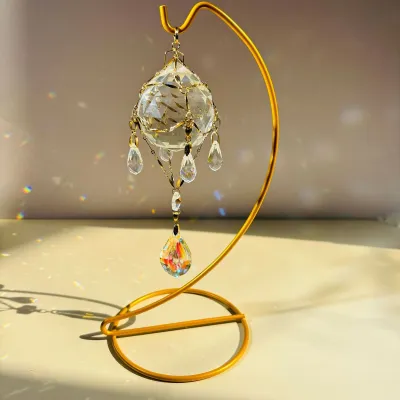 Flat Chain Glass Crystal Ball Base Desktop Ornaments