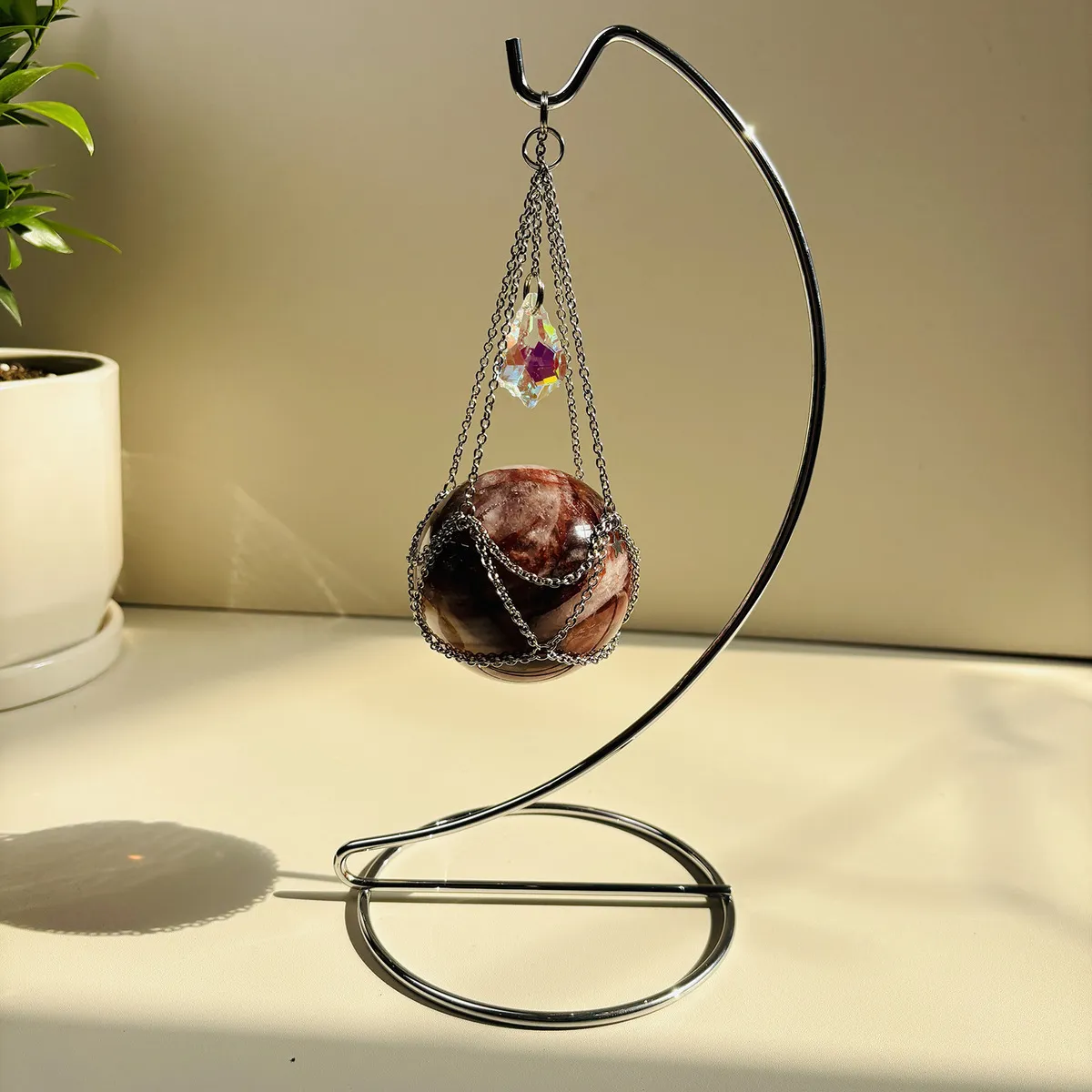 Simple O-Chain Crystal Ball Base Desktop Ornaments