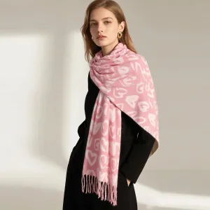Autumn And Winter Fashion Heart-Shaped Cashmere Scarf