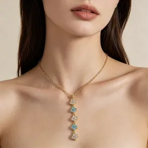 Fashion Rhinestone Four-Leaf Clover Necklace