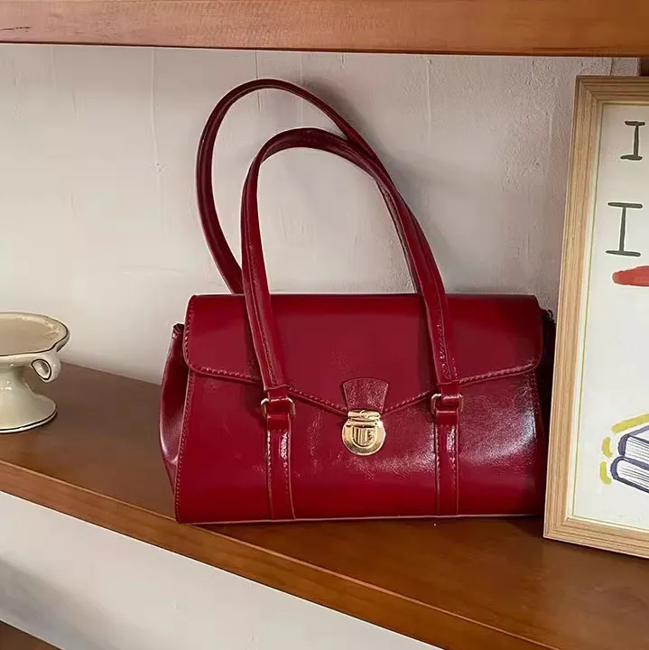 Women Fashion Casual Solid Color Large Capacity Shoulder Bag