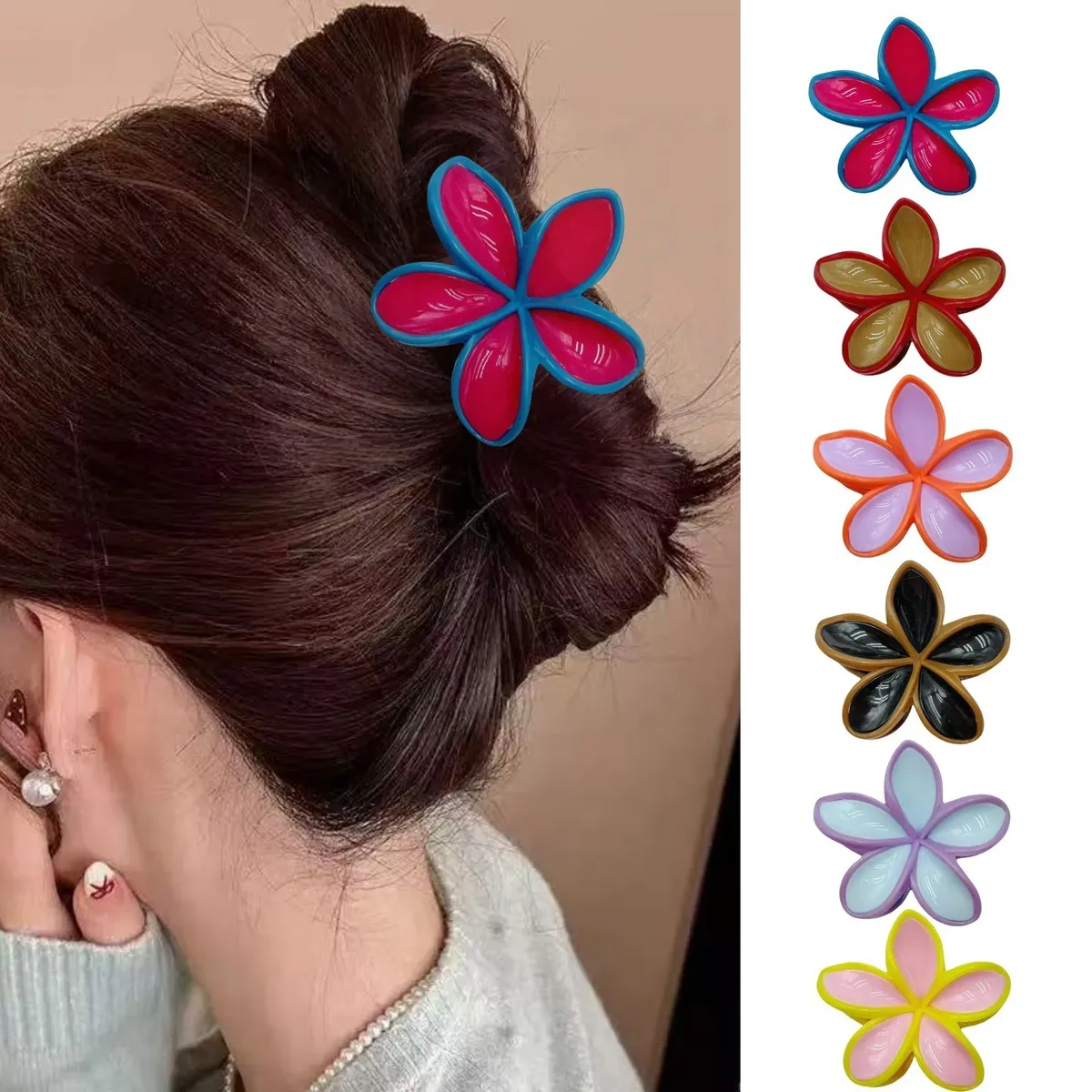 Multicolor Contrast Color Egg Flower Clamp